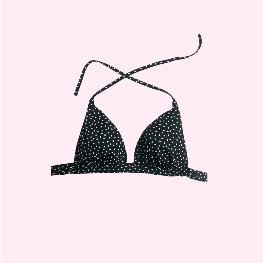 Black Polka Dot Victorias Secret Triangle Bikini Top